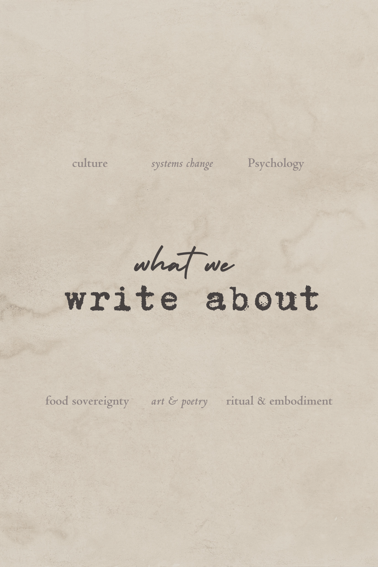 What we write about